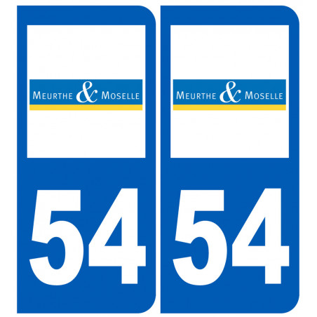 numéro immatriculation 54 (Meurthe-et-Moselle) - Autocollant(sticker)