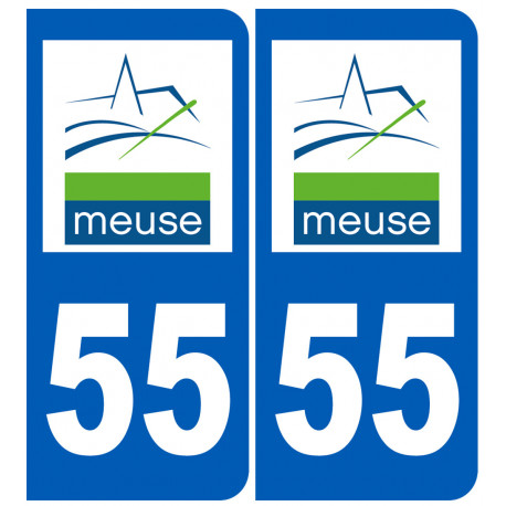 numéro immatriculation 55 (Meuse) - Autocollant(sticker)