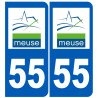 numéro immatriculation 55 (Meuse) - Autocollant(sticker)