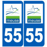 immatriculation 55 (Meuse) - Autocollant(sticker)