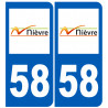 numéro immatriculation 58 (Nièvre) - Autocollant(sticker)