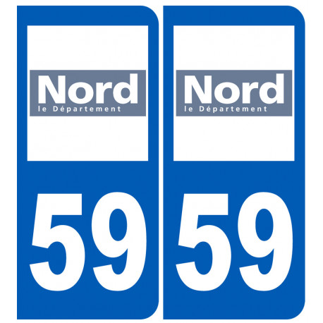 numéro immatriculation 59 (Nord) - Autocollant(sticker)