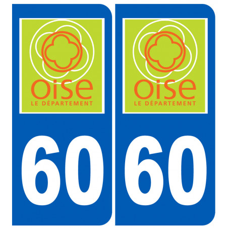 numéro immatriculation 60 (Oise) - Autocollant(sticker)