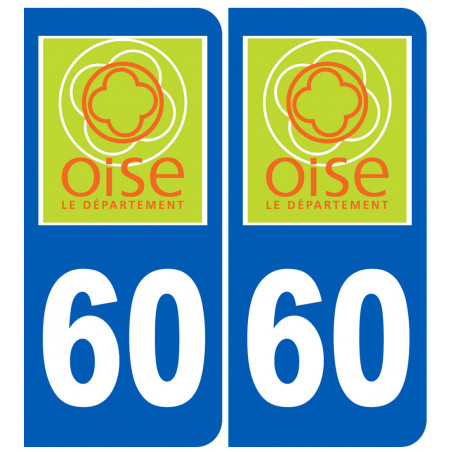 immatriculation 60 (Oise) - Autocollant(sticker)