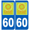 immatriculation 60 (Oise) - Autocollant(sticker)