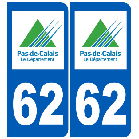 numéro immatriculation 62 (Pas-de-Calais) - Autocollant(sticker)