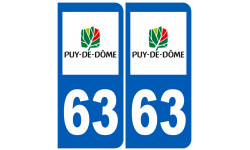 immatriculation 63 (Puy-de-Dôme) - Autocollant(sticker)