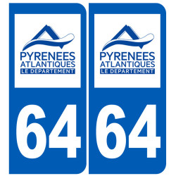 immatriculation 64 (Pyrénées-Atlantiques) - Sticker/autocollant