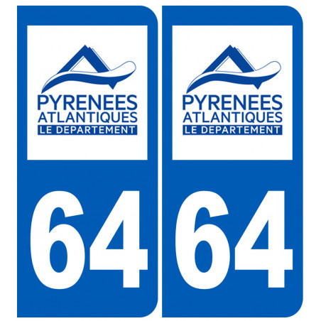 immatriculation 64 (Pyrénées-Atlantiques) - Autocollant(sticker)