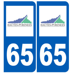 immatriculation 65 (Hautes-Pyrénées) - Sticker/autocollant