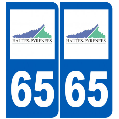 immatriculation 65 (Hautes-Pyrénées) - Autocollant(sticker)