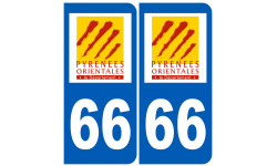 numéro immatriculation 66 (Pyrénées-Orientales) - Autocollant(sticker)