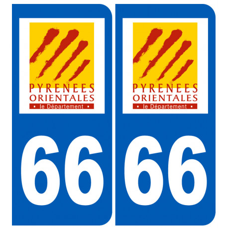 immatriculation 66 (Pyrénées-Orientales) - Autocollant(sticker)