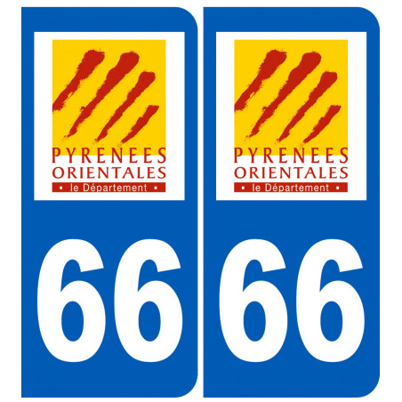 immatriculation 66 (Pyrénées-Orientales) - Autocollant(sticker)