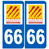 immatriculation 66 (Pyrénées-Orientales) - Autocollant(sticker)