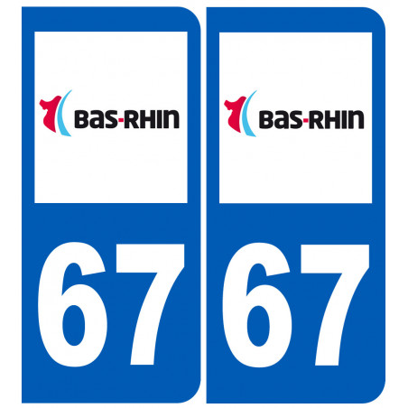 numéro immatriculation 67 (Bas-Rhin) - Autocollant(sticker)