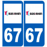 immatriculation 67 (Bas-Rhin) - Autocollant(sticker)