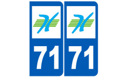 numéro immatriculation 71 (Saône-et-Loire) - Autocollant(sticker)