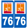 numéro immatriculation 76 (Seine-Maritime) - Autocollant(sticker)