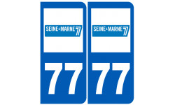 numéro immatriculation 77 (Seine-et-Marne) - Autocollant(sticker)