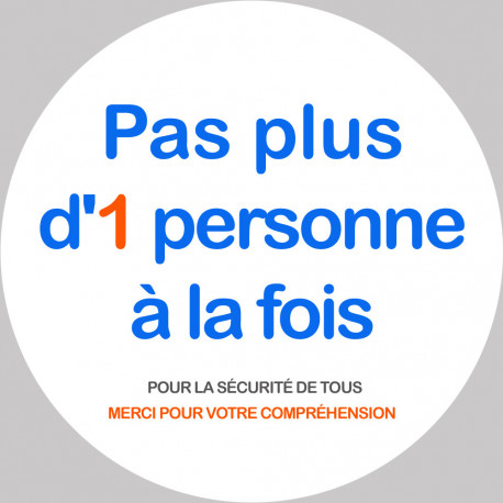 Pas plus d'1 personne à la fois - 15cm - Autocollant(sticker)