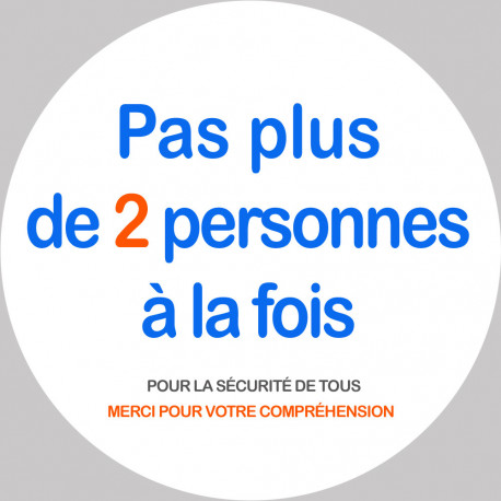 Pas plus de 2 personnes à la fois - 15cm - Autocollant(sticker)