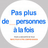 Pas plus de X personnes à la fois - 15cm - Autocollant(sticker)