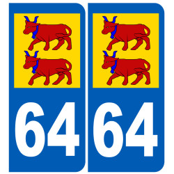 immatriculation Bearnais 64 - Sticker/autocollant