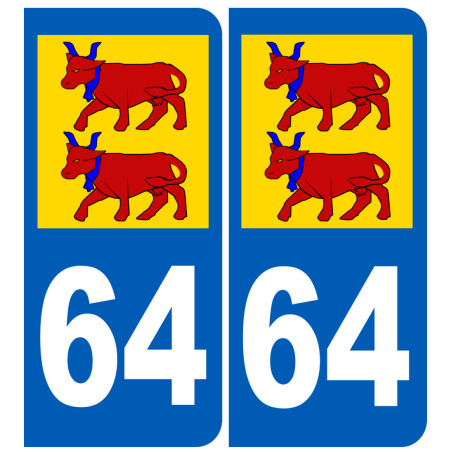 immatriculation Bearnais 64 - Sticker/autocollant