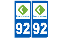 numéro immatriculation 92 (Hauts-de-Seine) - Autocollant(sticker)