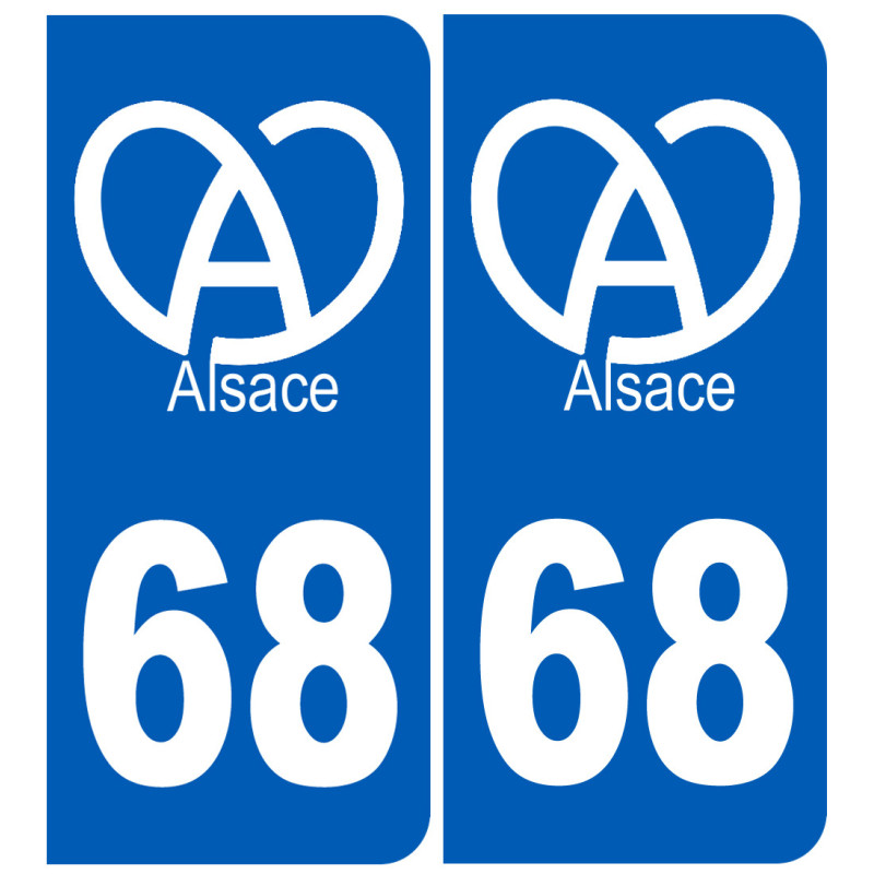 immatriculation 68 (Haut-Rhin) Alsace - Sticker/autocollant