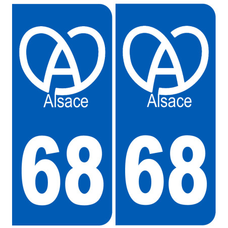 immatriculation 68 (Haut-Rhin) Alsace - Sticker/autocollant