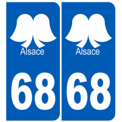immatriculation 68 (Haut-Rhin) coiffe - Sticker/autocollant