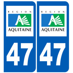 immatriculation 47 (région) - Sticker/autocollant