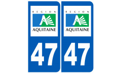 immatriculation 47 (région) - Autocollant(sticker)