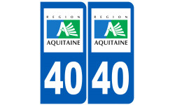 immatriculation 40 (région) - Autocollant(sticker)