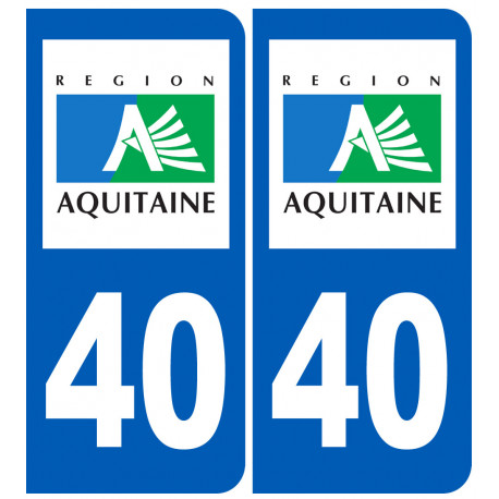 numéro immatriculation 40 (région) - Autocollant(sticker)