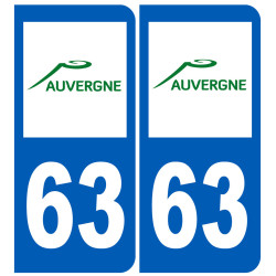 immatriculation 63 (région) - Sticker/autocollant