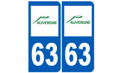 immatriculation 63 (région) - Autocollant(sticker)