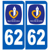 numéro immatriculation 62 (région) - Autocollant(sticker)