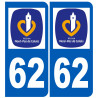 immatriculation 62 (région) - Autocollant(sticker)