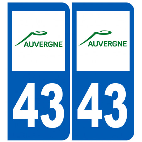 immatriculation 43 (région) - Autocollant(sticker)