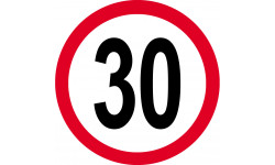 Disque de vitesse 30km/h rouge - 20cm - Autocollant(sticker)