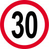 Disque de vitesse 30km/h rouge - 10cm - Autocollant(sticker)