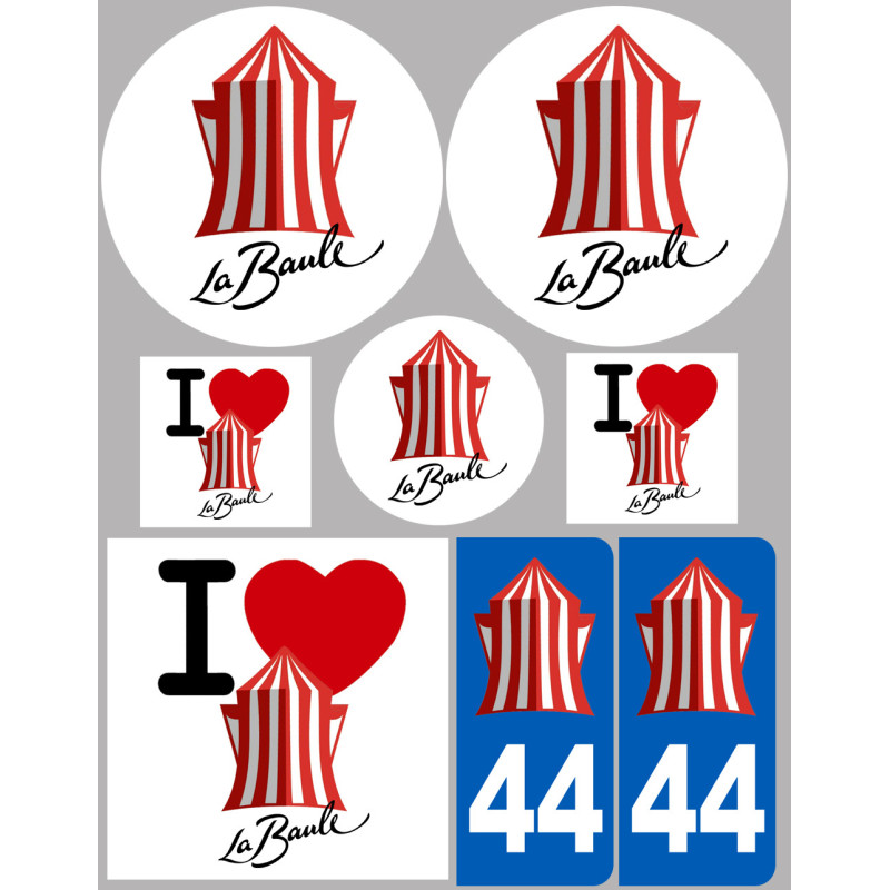 la Baule (8 autocollants variés) - Sticker/autocollant