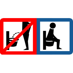 s'assoir pour faire pipi - 20x10cm - Autocollant(sticker)