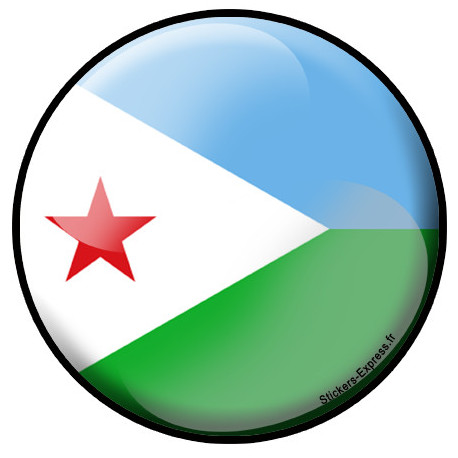 Autocollant (sticker): drapeau Djibou