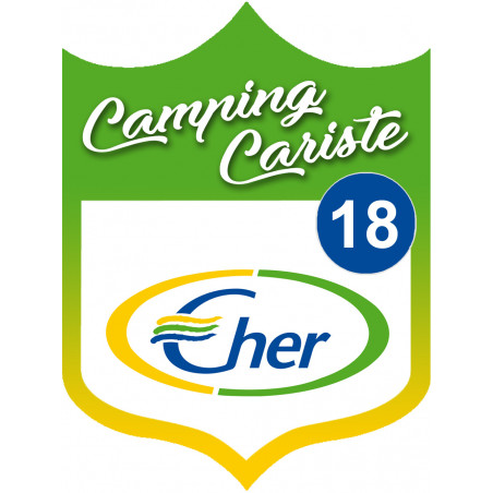 Camping car Cher 18 - 10x7.5cm - Autocollant(sticker)