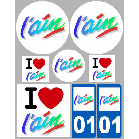 Ain - 8 autocollants variés - Autocollant(sticker)
