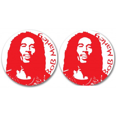 Bob Marley (2 stickers de 10cm) - Autocollant(sticker)